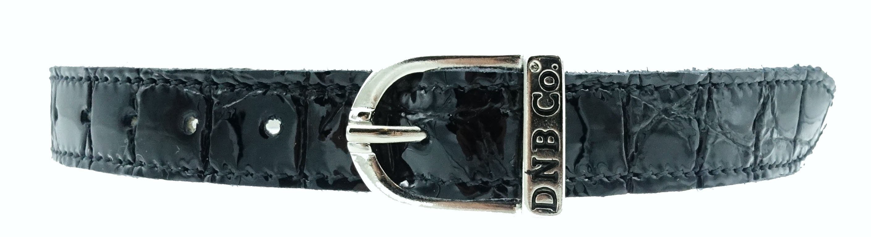 De Niro Patent Crocodile (Lucidi) Spur Straps